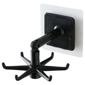 6 in 1 Kitchen 360 Rotating Hook, Kitchen Utensil Hanger 360° Rotatable 6 Hooks