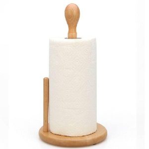 Wooden Paper Towel Holder, Countertop Vertical Tissue