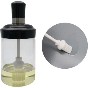 Oil Bottle with Silicone Brush for Cooking BBQ Kitchen
