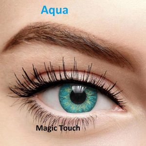 Pair Of Aqua Contact Lenses - Soft eye lens with kit