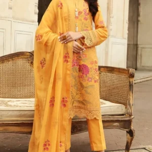 Bareeze Rhythm- 3PC Linen Embroidered Shirt With Bamber Chiffon Embroidered Dupatta