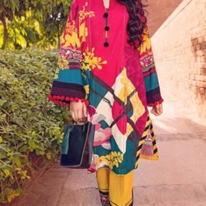 Gul Ahmed- 2PC Lawn Digital Printed Shirt With Digital Printed Trouser