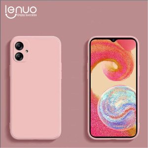 Lenuo Luxury Square Liquid Silicone Phone Case For Samsung Galaxy A04 Back Cover Thin Soft Candy Casing