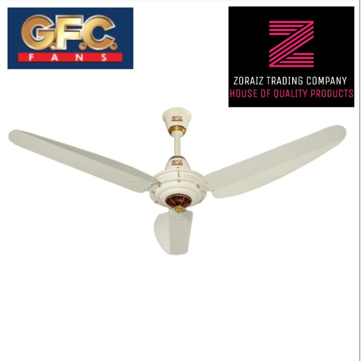 GFC Fan Ceiling 56'' Saphire Model Off White Dark Wood Color Pure Copper Wire
