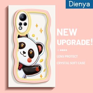 Infinix Note 11 Case Lovely Panda Pattern New Colour Macaron Wave Border Soft Clear