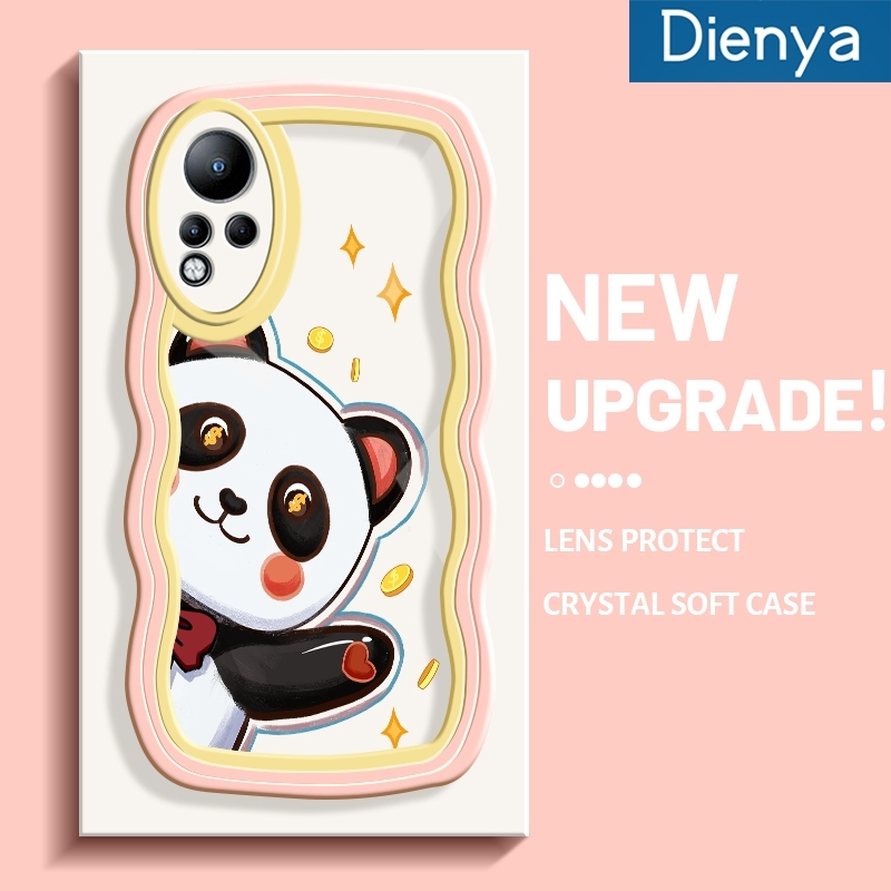 Infinix Note 11 Case Lovely Panda Pattern New Colour Macaron Wave Border Soft Clear