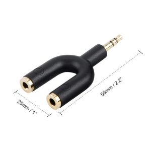 Headphone Splitter Adapter Aux Stereo Y Jack Splitter Adaptor 3.5mm Male to 2 Port 3.5mm Female Compatible with Headset,Earphone