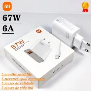 Xiaomi 67W Fast Charger and 6A USB Type C Charging Cable Set