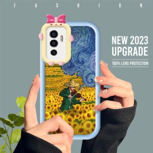 FELMYST Casing Case For Vivo V23E Fashion Urban Oil painting Van Gogh Case Soft