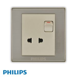 Philips Elegant Q8 Two Pole Socket with Single Switch