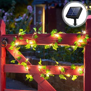 Ivy Vine Solar Fairy Lights String 5m10m 100LED Garden Green Leaf Garland Lights 8