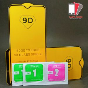 Pack of 2 - Redmi 9C - 100% Original Full coverage 9D Tempered Glass screen Protector- Full Glue- with Cleaning Wipes