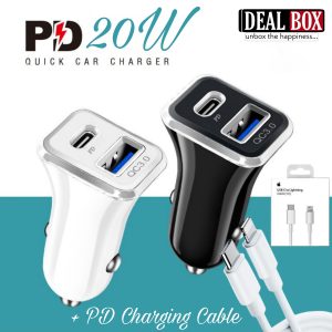 Original 20W Super Fast Car Charger Type-C PD  USB Mobile Phone Chargers in Car for iPhone