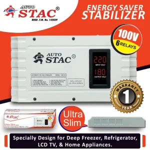 Stac Voltage Stabilizer, 1000VA, 6 Relays, Input 100 Volts