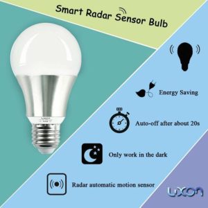 Motion Sensor Bulb ,9W & 7W. Motion Activated Dusk to Dawn Light Bulb OutdoorIndoor