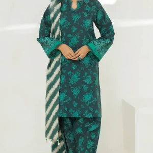 Baroque- 3PC Lawn Digital Printed Shirt With Printed Voil Dupatta