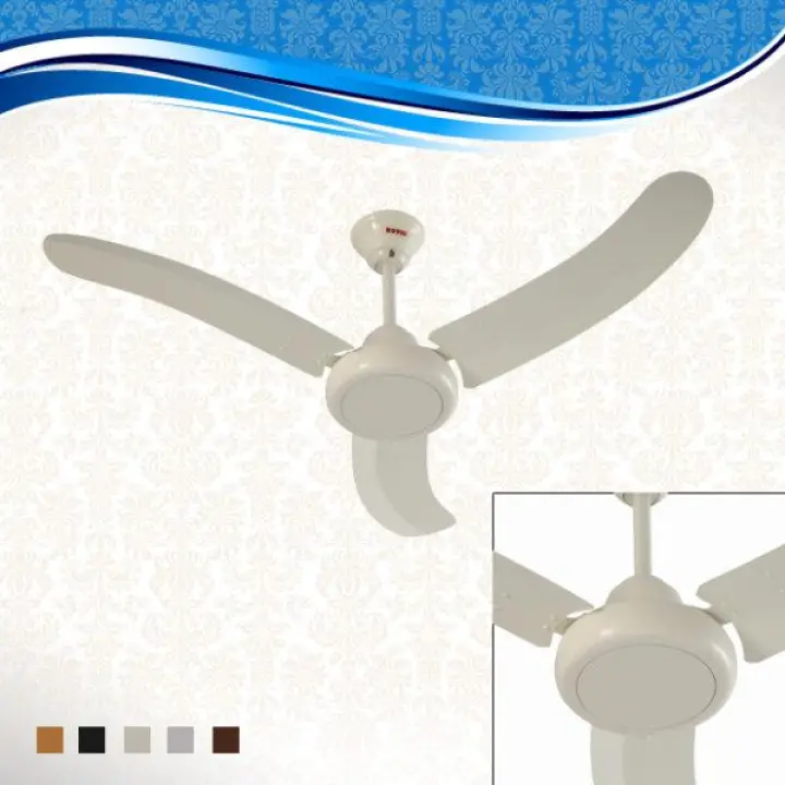 Royal Fans Ceiling Fan - Galant Model 56'' - Curved Stylish Wings - Copper Winding - Off White