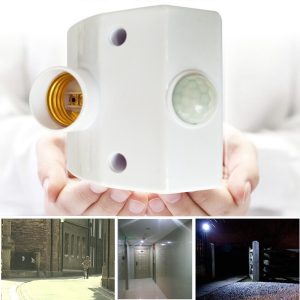 Yfashion E27 220V Infrared Motion Sensor Automatic Light Lamp Holder Switch ligent Light Base