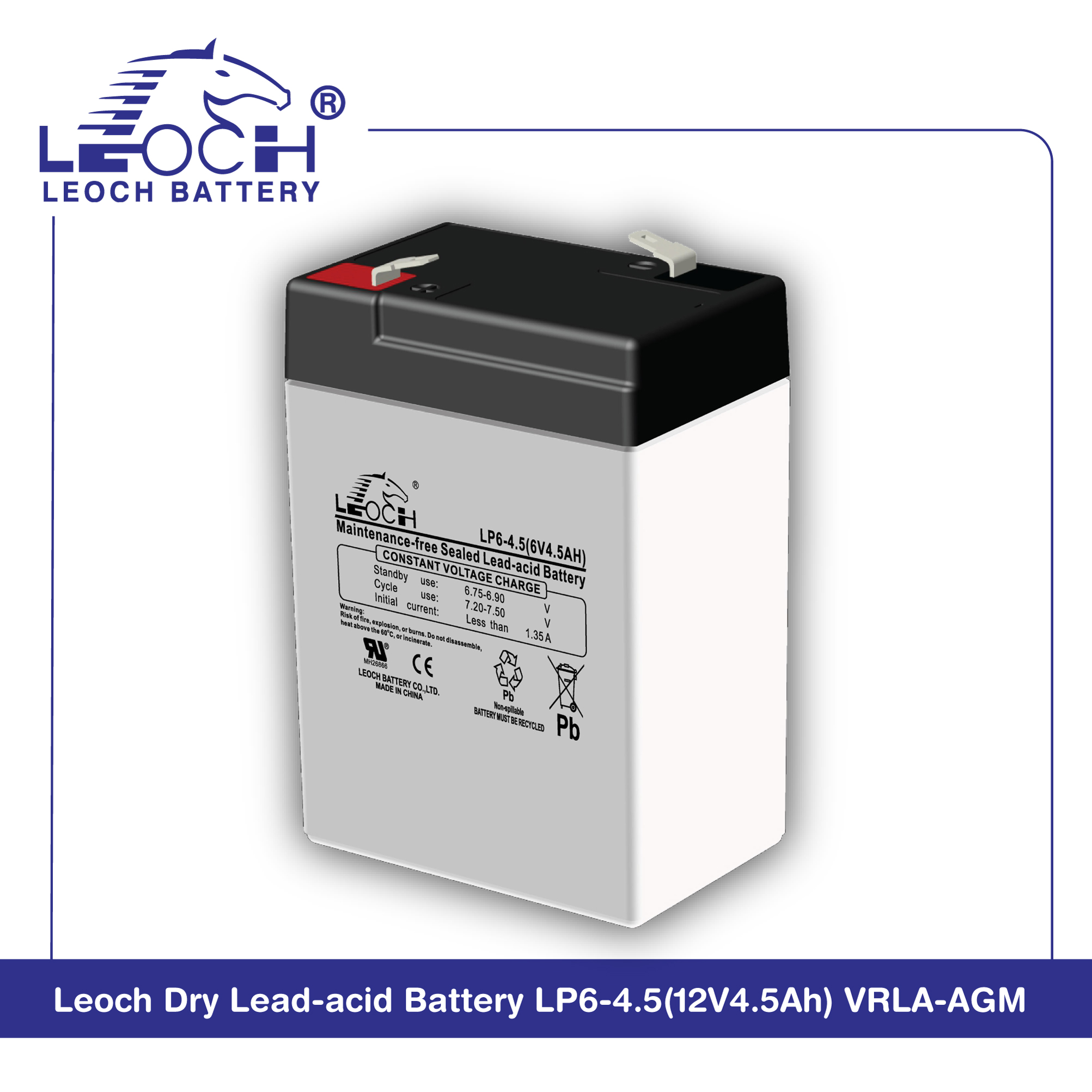 Leoch Dry Lead-acid Battery LP6-4.5(6V4.5Ah) VRLA-AGM