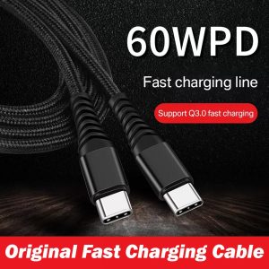 Super Fast Charging Cable Ultra Durable Braided Data Transfer USB C to C Cable