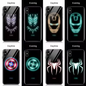 Vivo V15 Pro Back Cover Handsome Superheroes Ultra Thin Luminous Glass Phone Case for Boys for Man