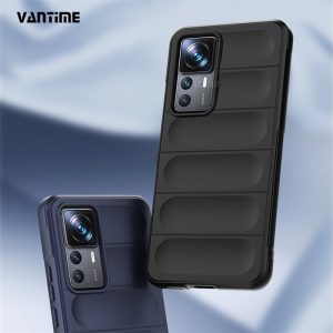 Vantime for Xiaomi 12T Pro Silicone Case Camera Protect Anti-Fall Airbag Cover