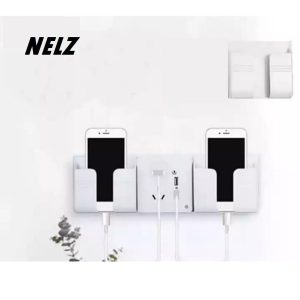 Pack Of 2 MOBILE WALL HOLDER SOCKET PHONE CHARGING HOLDER, Wall Mount Phone Charging Holder
