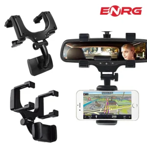 Energy - ENRG Car Mobile Phone Holder Rotatable Adjustable Rear View Mirror Stand Universal GPS Mounts Hanging Bracket Holders