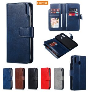 Samsung Galaxy A10 Luxury Wallet Flip Card Holder Mobile Phone Casing Men Girl Stand Shockproof Back Cover Cases For Girl For Men