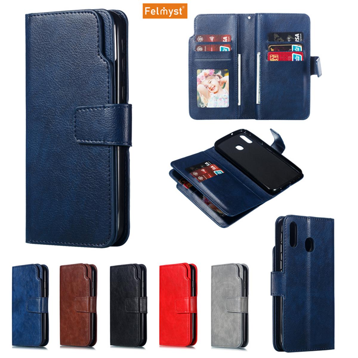 Samsung Galaxy A10 Luxury Wallet Flip Card Holder Mobile Phone Casing Men Girl Stand Shockproof Back Cover Cases For Girl For Men