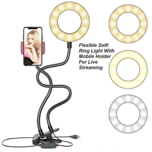 Selfie Ring Light Stand with Cell Phone Holder for Live StreamMakeup