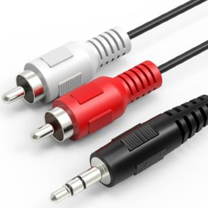 3.5mm Stereo Male to Male 2 RCA Audio Speaker AUX Cable Cord 2 in 1 Audio Cable best wire fo amplifer and speakers