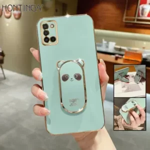 Huawei P20 Mobile phone case electroplating DIY with bracket Panda metal bracket creative TPU softhard case