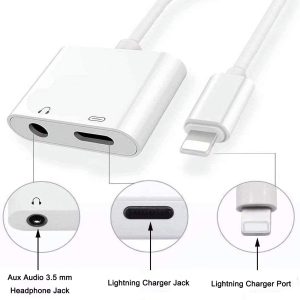 Apple iPhone Connector Near to Original Lightning to 3.5mm Jack & Charging Adapter With Bluetooth - Perfect For PUBG