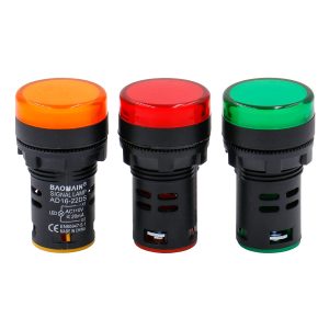 Pack of 3 Yellow Green Red 22mm LED Pilot Panel Indicator Light Panel Box Light AC 220V