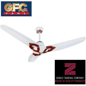 GFC Fan Ceiling 56'' Flora Model Off White Dark Wood Color Pure Copper Wire