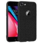 Brand - Solimo Carbon Fiber Slim Soft Back Cover for Iso iPhone 8 - Black
