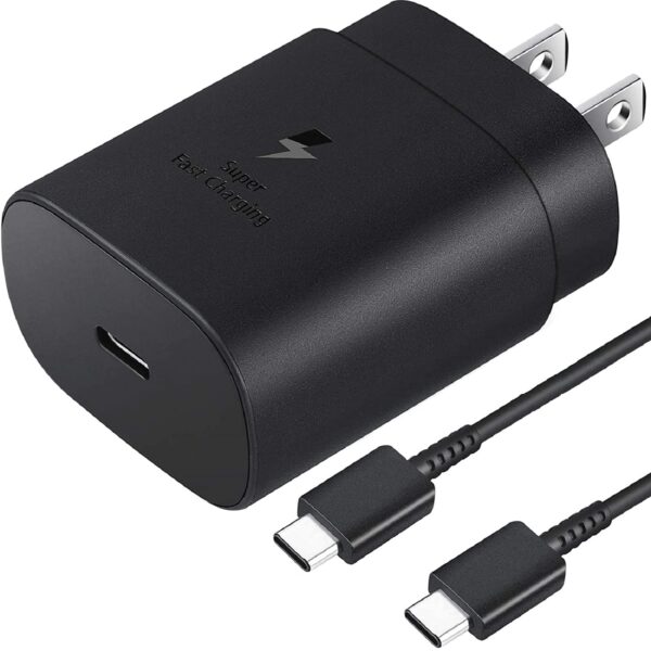 Original 25W Super Fast Charger with Cable for Samsung S20, S21, S22, S22 Ultra, Note 10, Note 20 Ultra