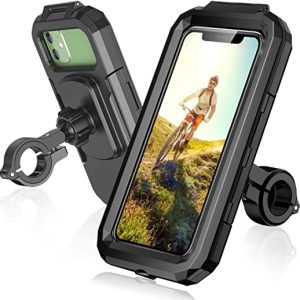 Waterproof Motorcycle Bicycle Phone Holder, 360° Swivel Height Adjustable with Touch Screen