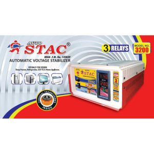STAC Voltage Stabilizer 3200 Watt (160-280V) 3 RELAYS, COPPER WIRE, INPUR 160 VOLTS