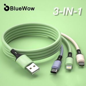 BlueWow SJX-001 3 in 1 Multi Charger Cable 3A Charging Cable Cord Charger USB Charger