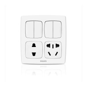 LeafStyle 2 Double Gang Switch + 1 Socket + 1 5Pin socket