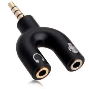 3.5mm U Shape Sound Stereo TRRS Audio Splitter Earphone Jack Adapter 1 Male To 2 Female Stereo Converter For MobilePC