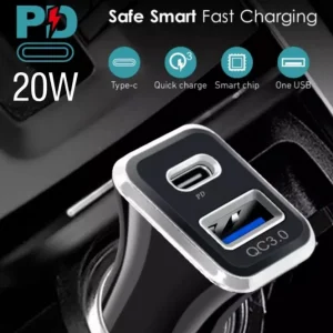 Original 20W Super Fast Car Charger Type-C PD  USB Mobile Phone Charger in Car for iPhone & Smartphones