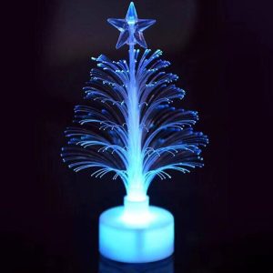 LED Colorful Fiber Christmas Tree Shaped Lamp Night Light for Home Desk Decor Gift