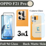 Pack of 3- Oppo F21 Pro 4G 9D 21D Tempered Glass Black Border Transaprent Screen Protector