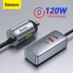 120W Car Charger, Original Baseus Multiport USB Car Adapter [QC3.0 & PD 3.0] 30Wx4 Ports Fast Car Charger
