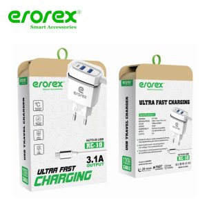Erorex High Quality - Quick Fast charger 3.1 Ampere with dual usb ports  Model RC-10x