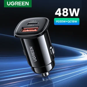 UGREEN USB Car Charger 48W Quick Charge 4.0 QC4.0 QC3.0 PD Type C Fast Car USB Charger