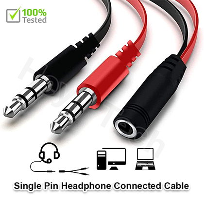 Handfree High Quality Splitter Cable 3.5 mm 1 Female to 2 Dual Male Converter For Gaming He